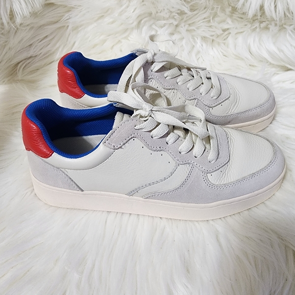 Soludos White and Blue Leather Sneakers - Picture 3 of 7